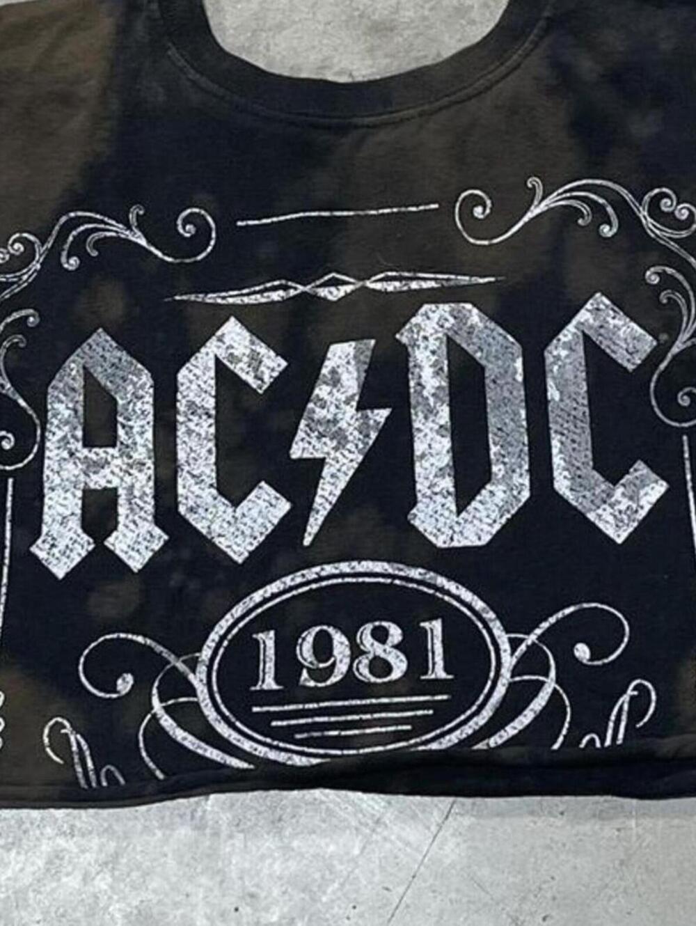 ACDC Preowned Small Cropped Tie Dye T-shirt